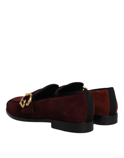 Mocassins en daim bordeaux Dolce &amp; Gabbana pour hommes