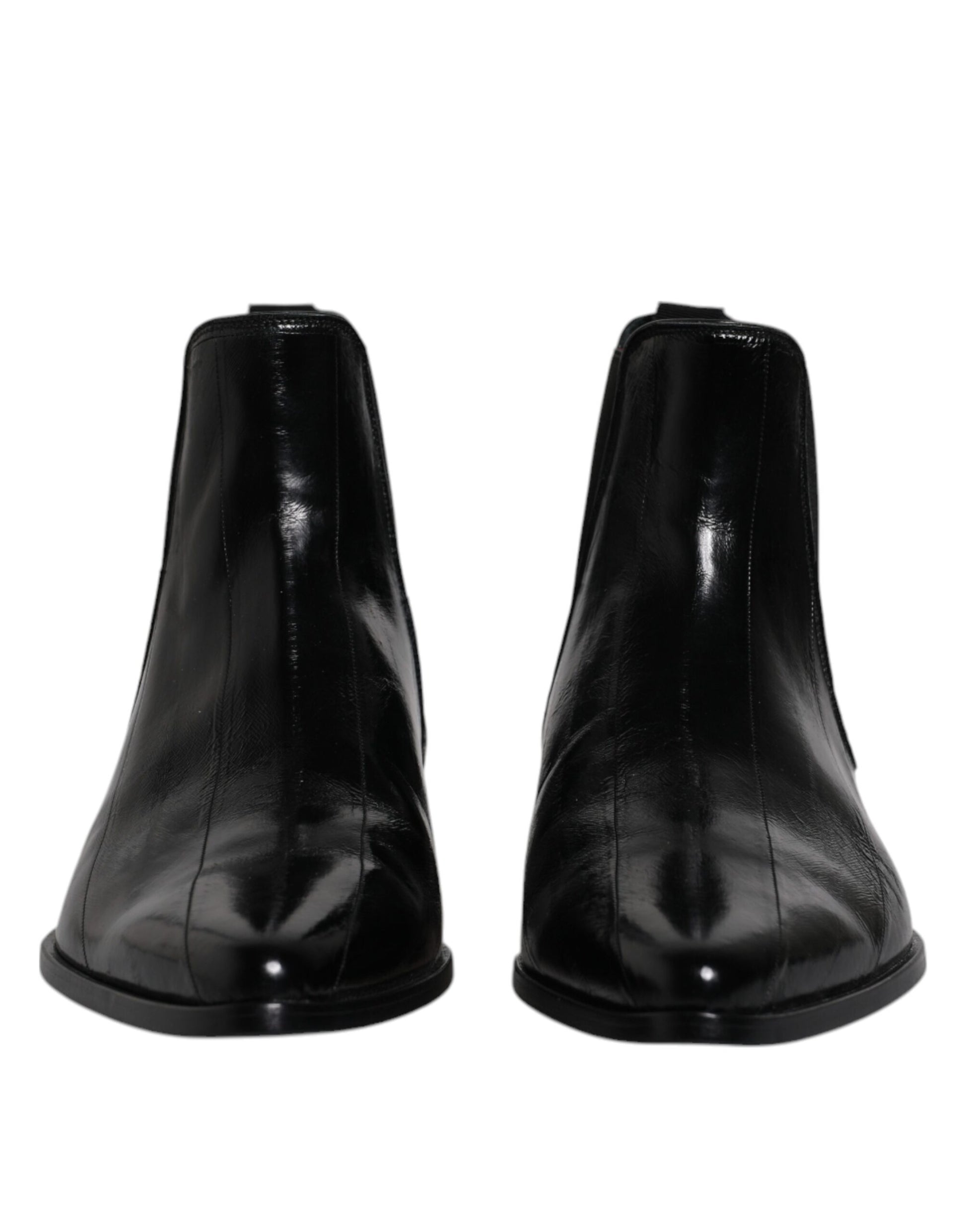 Dolce & Gabbana Black Leather Chelsea Men Ankle Boots Shoes by Dolce & Gabbana