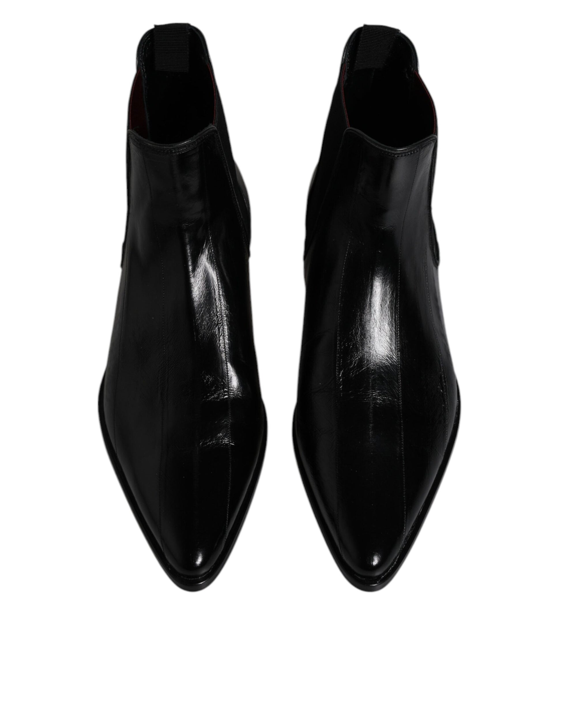 Dolce & Gabbana Black Leather Chelsea Men Ankle Boots Shoes by Dolce & Gabbana
