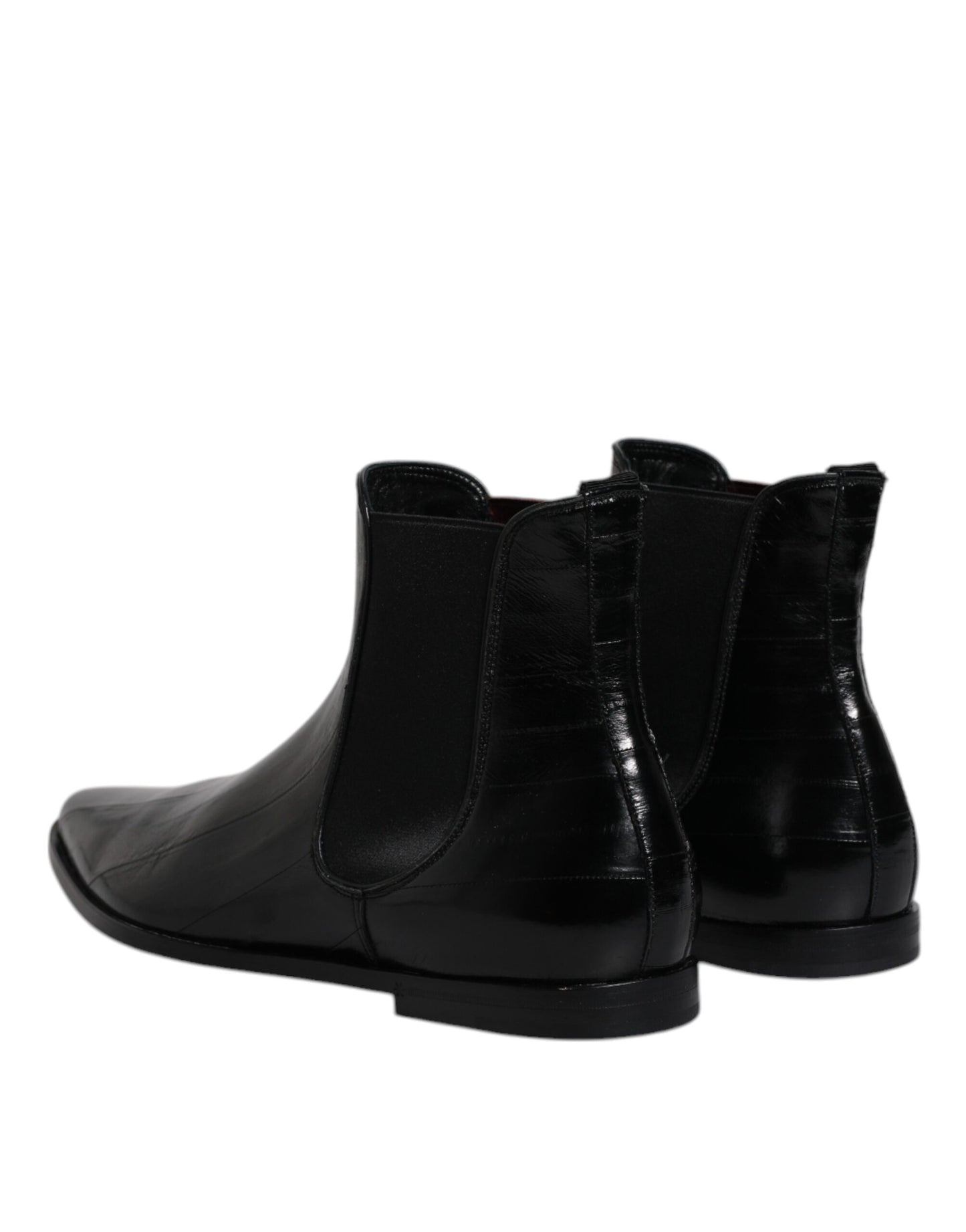 Dolce & Gabbana Black Leather Chelsea Men Ankle Boots Shoes by Dolce & Gabbana
