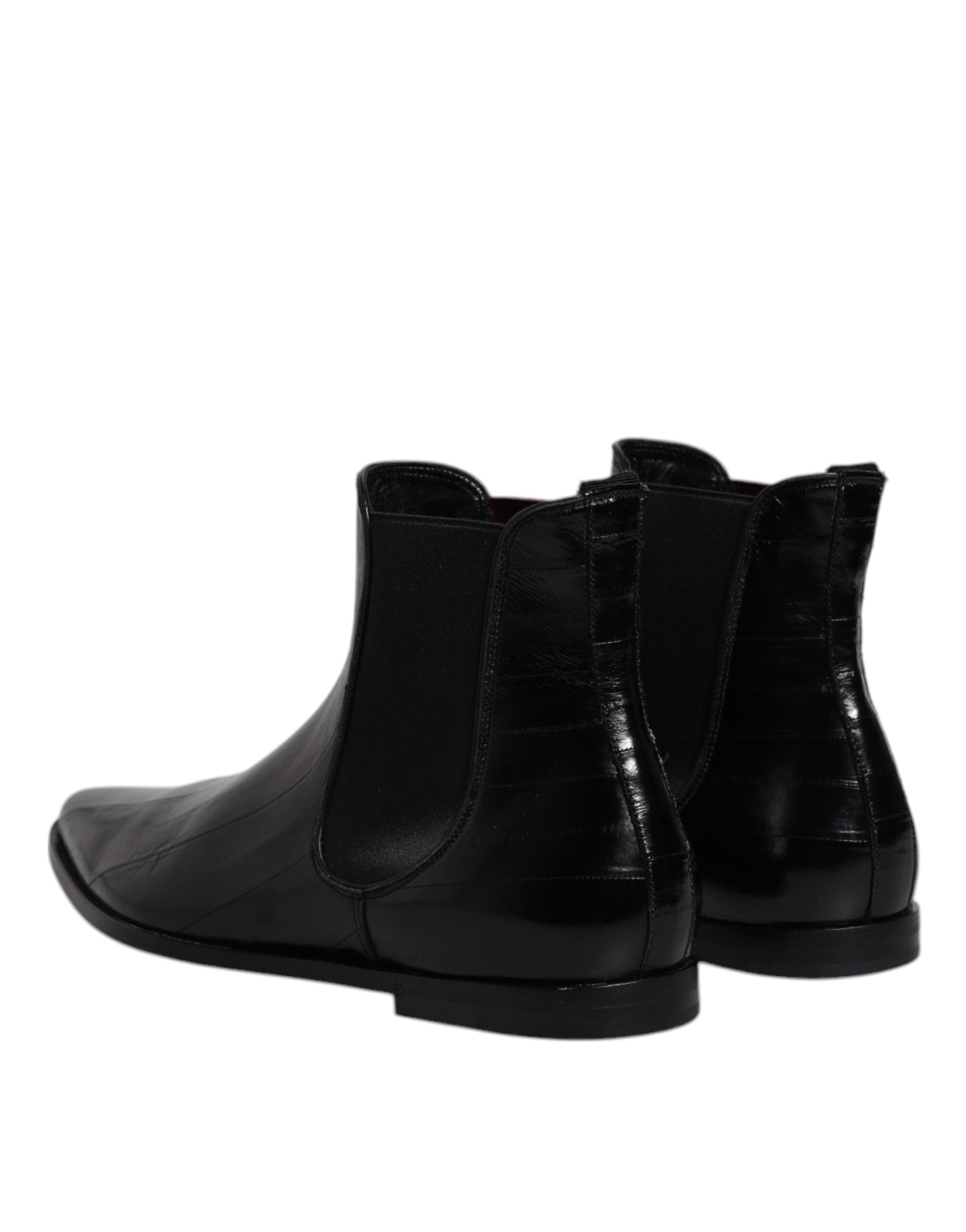 Dolce & Gabbana Black Leather Chelsea Men Ankle Boots Shoes by Dolce & Gabbana