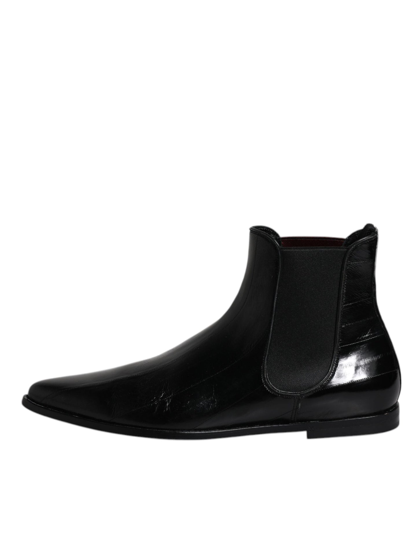 Dolce & Gabbana Black Leather Chelsea Men Ankle Boots Shoes by Dolce & Gabbana