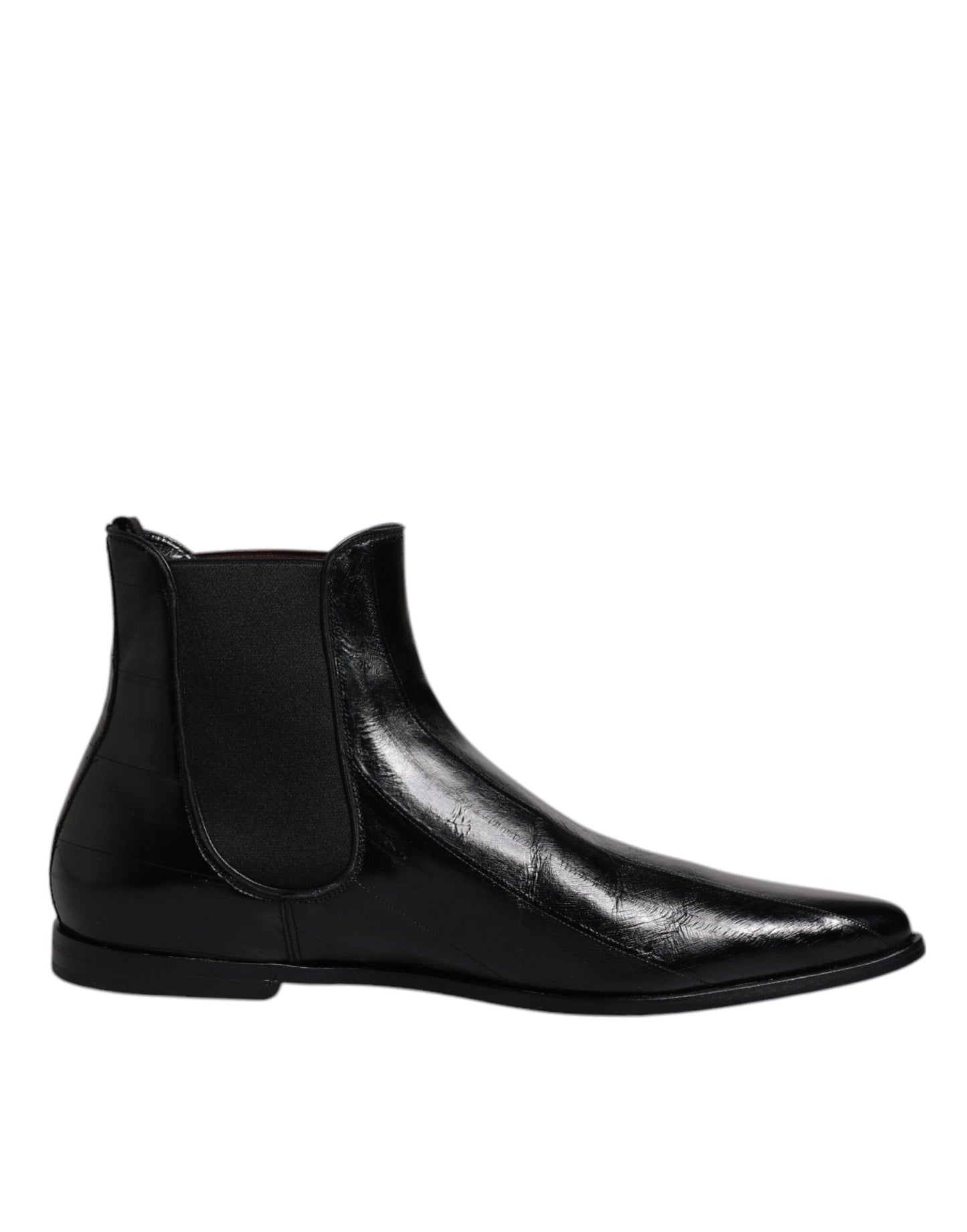 Dolce & Gabbana Black Leather Chelsea Men Ankle Boots Shoes by Dolce & Gabbana