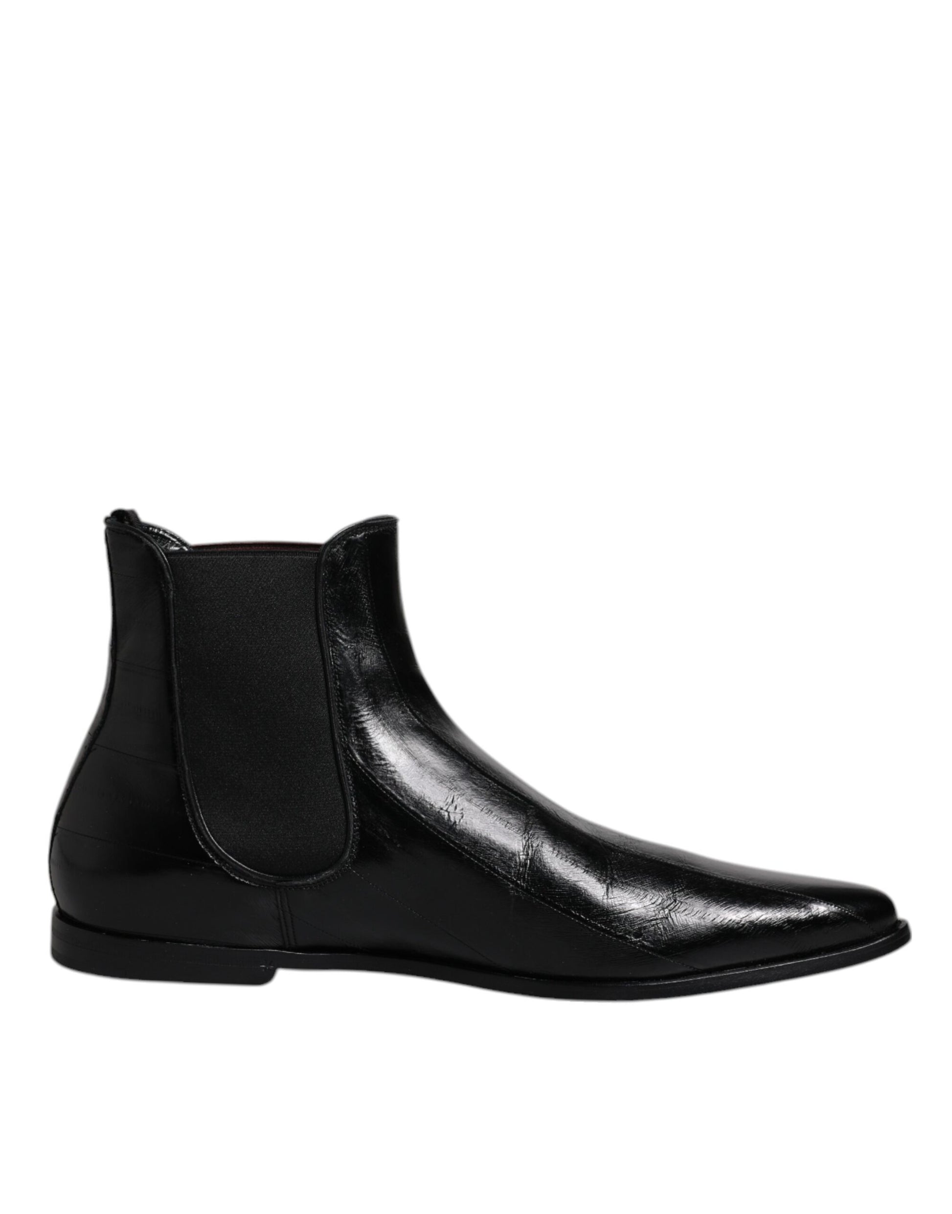 Dolce & Gabbana Black Leather Chelsea Men Ankle Boots Shoes by Dolce & Gabbana