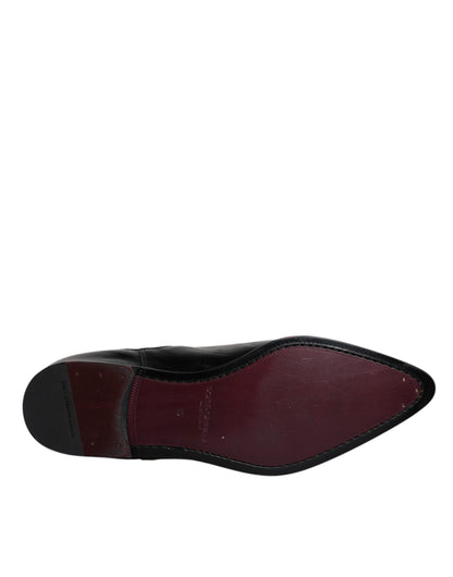 Dolce & Gabbana Black Leather Chelsea Men Ankle Boots Shoes by Dolce & Gabbana