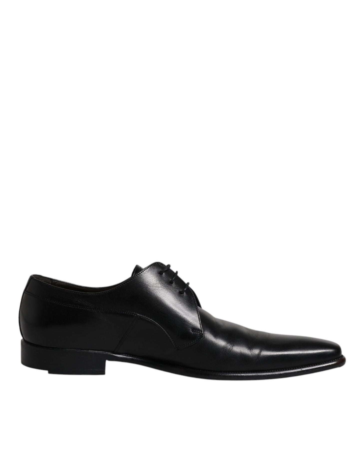 Dolce &amp; Gabbana Black Leather Derby Men Formal Dress Shoes