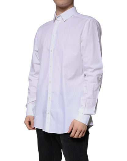 Dolce & Gabbana White Cotton Long Sleeve MARTINI Dress Shirt by Dolce & Gabbana