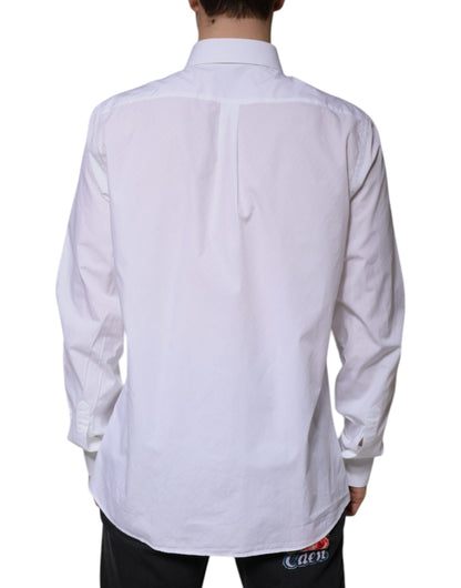 Dolce & Gabbana White Cotton Long Sleeve MARTINI Dress Shirt by Dolce & Gabbana
