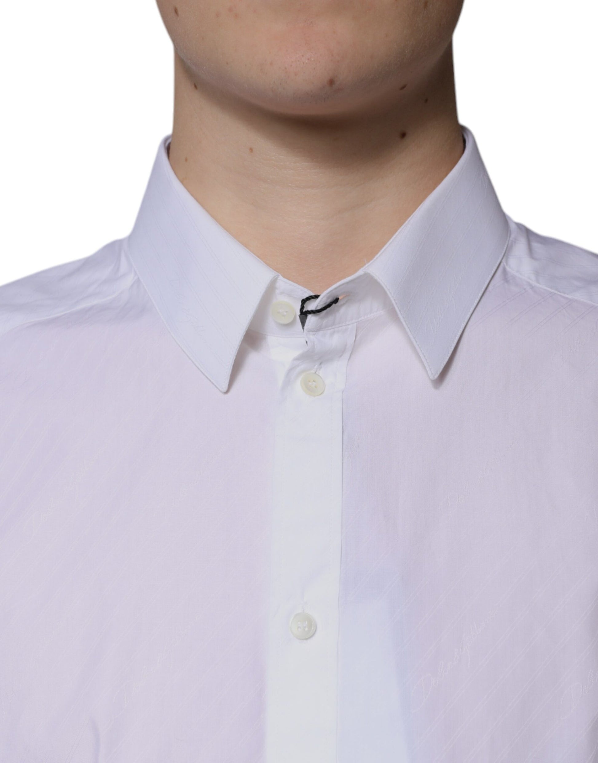 Dolce & Gabbana White Cotton Long Sleeve MARTINI Dress Shirt by Dolce & Gabbana