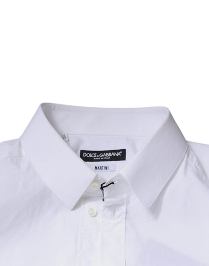 Dolce & Gabbana White Cotton Long Sleeve MARTINI Dress Shirt by Dolce & Gabbana