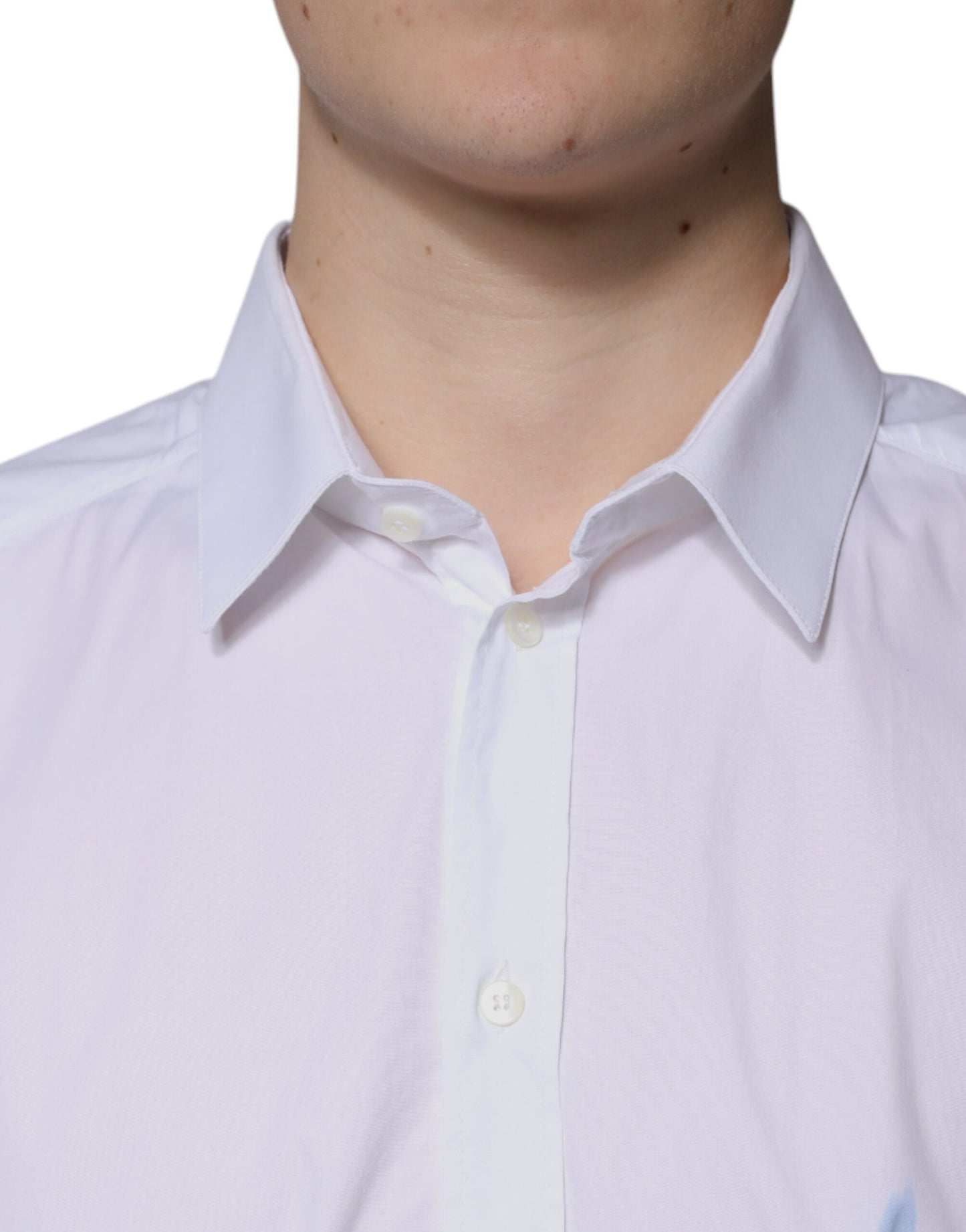 Dolce & Gabbana White Cotton Long Sleeve GOLD Dress Shirt by Dolce & Gabbana