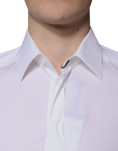 Dolce & Gabbana White Cotton Long Sleeve GOLD Dress Shirt by Dolce & Gabbana