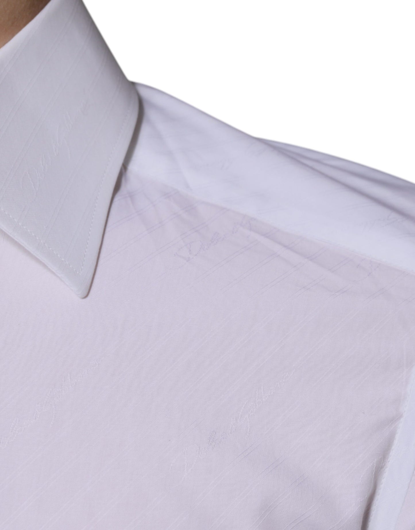 Dolce & Gabbana White Cotton Long Sleeve GOLD Dress Shirt by Dolce & Gabbana
