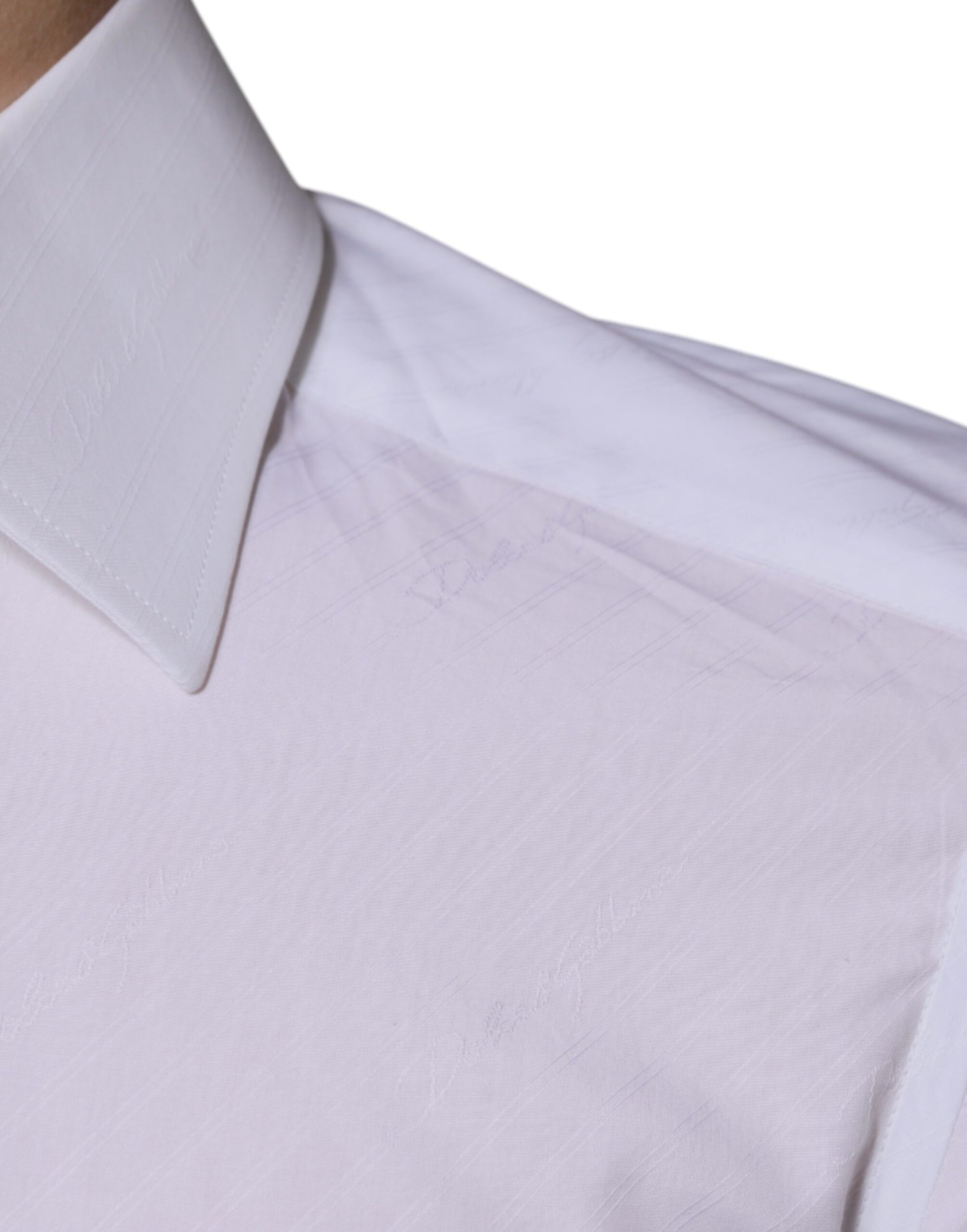 Dolce & Gabbana White Cotton Long Sleeve GOLD Dress Shirt by Dolce & Gabbana