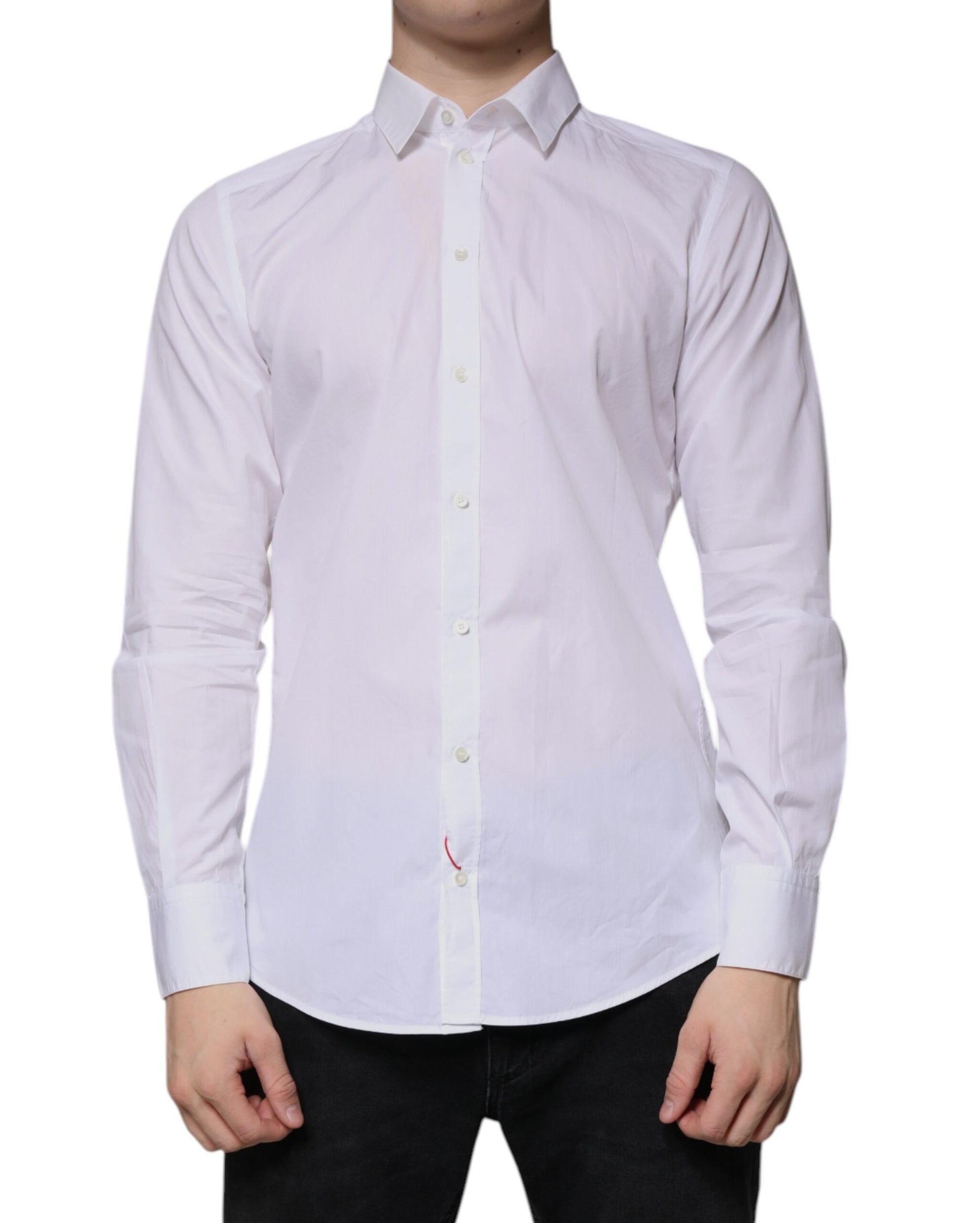 Dolce & Gabbana White Cotton Long Sleeve Formal Dress Shirt by Dolce & Gabbana