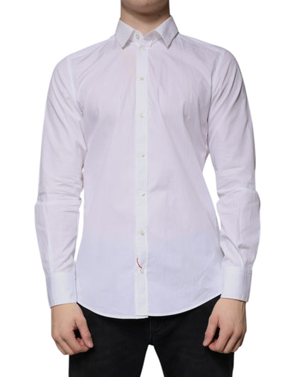Dolce & Gabbana White Cotton Long Sleeve Formal Dress Shirt by Dolce & Gabbana