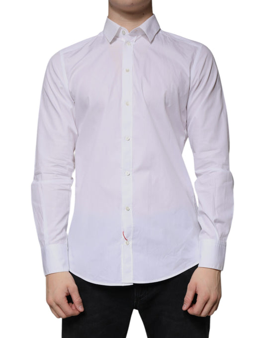 Dolce & Gabbana White Cotton Long Sleeve Formal Dress Shirt by Dolce & Gabbana