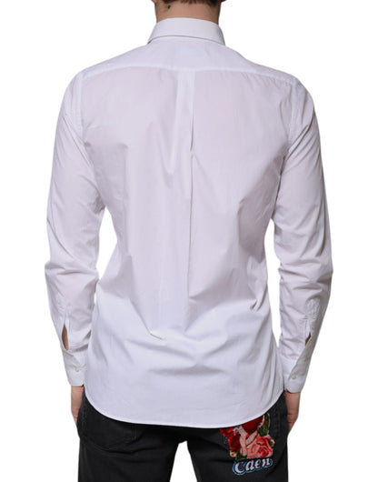 Dolce & Gabbana White Cotton Long Sleeve Formal Dress Shirt by Dolce & Gabbana