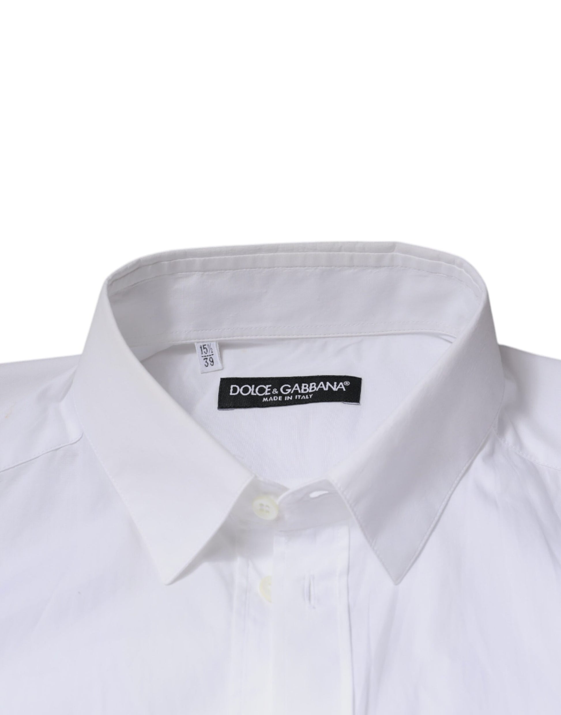 Dolce & Gabbana White Cotton Long Sleeve Formal Dress Shirt by Dolce & Gabbana