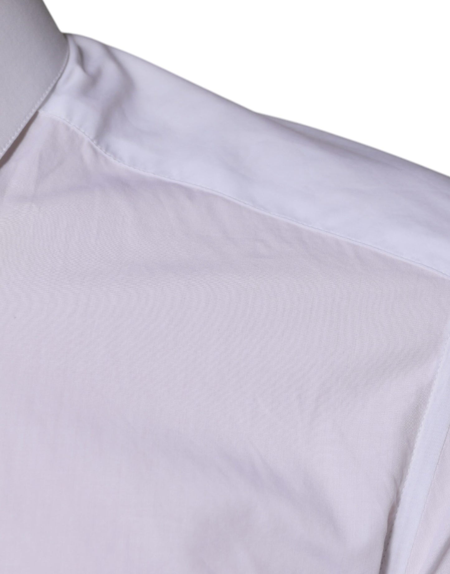 Dolce & Gabbana White Cotton Long Sleeve GOLD Dress Men Shirt by Dolce & Gabbana