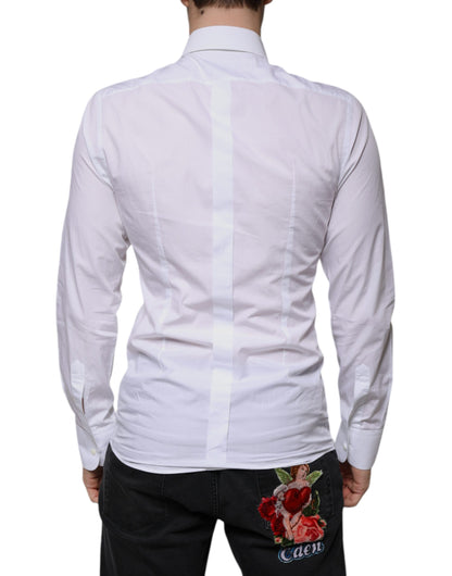 Dolce & Gabbana White Slim Fit Baroque GOLD Men Dress Shirt by Dolce & Gabbana