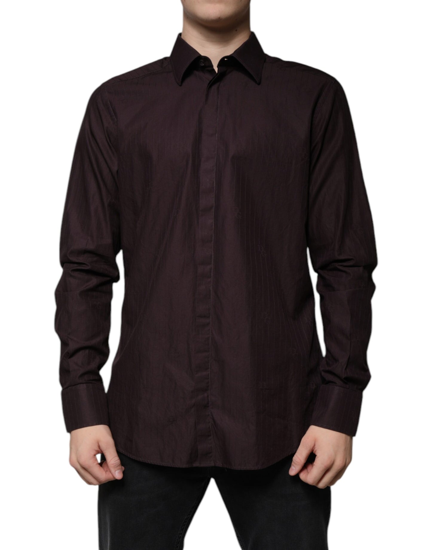 Dolce & Gabbana Purple Cotton Slim Fit MARTINI Dress Shirt by Dolce & Gabbana