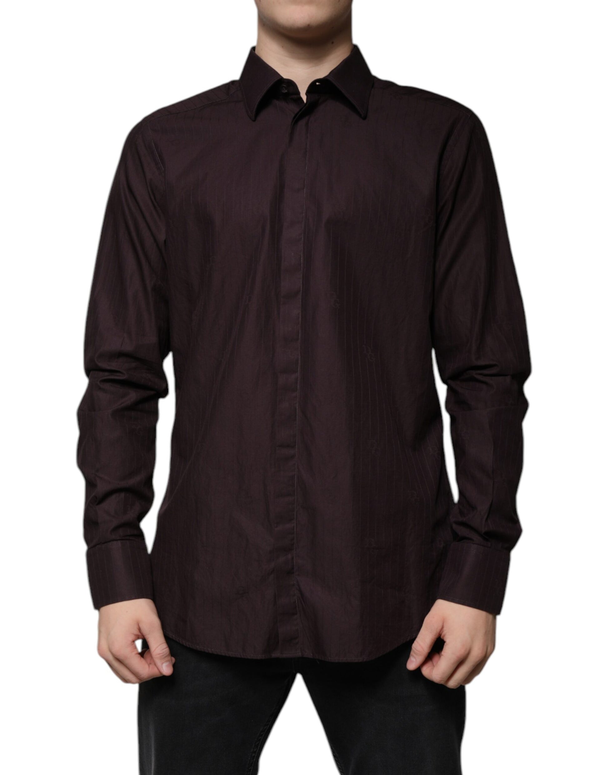 Dolce & Gabbana Purple Cotton Slim Fit MARTINI Dress Shirt by Dolce & Gabbana