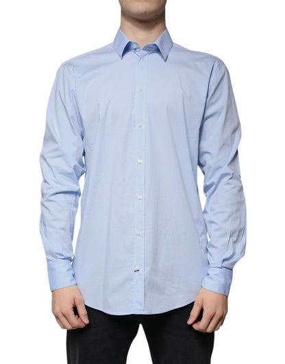 Dolce & Gabbana Light Blue Cotton Slim Fit MARTINI Dress Shirt by Dolce & Gabbana