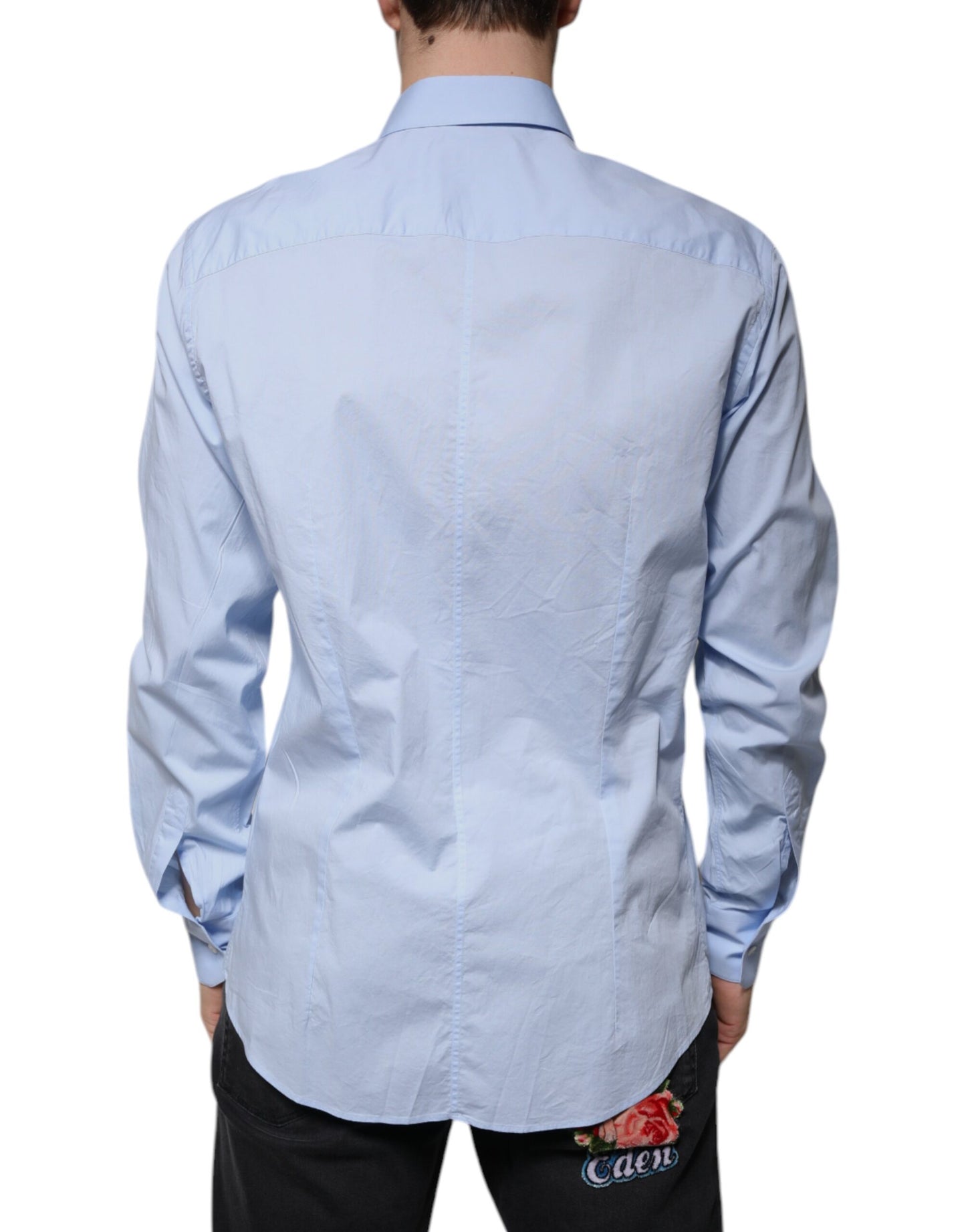 Dolce & Gabbana Light Blue Cotton Slim Fit MARTINI Dress Shirt by Dolce & Gabbana