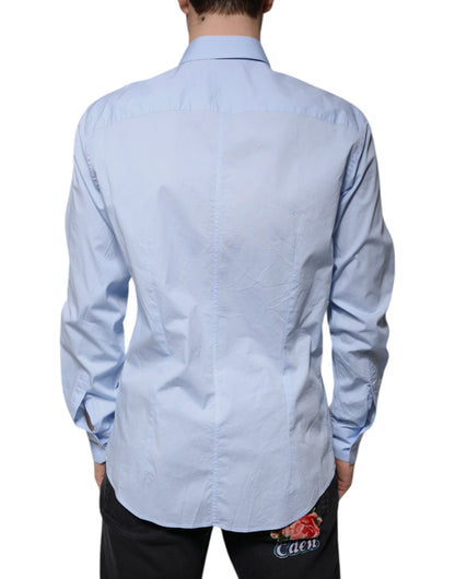 Dolce & Gabbana Light Blue Cotton Slim Fit MARTINI Dress Shirt by Dolce & Gabbana