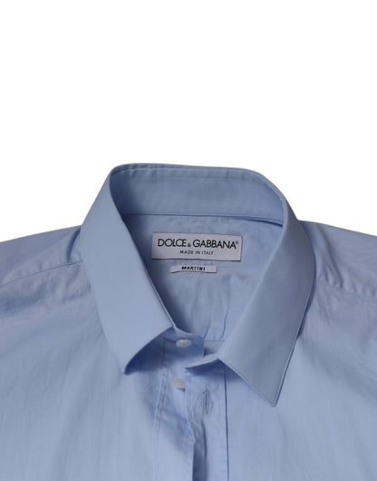Dolce & Gabbana Light Blue Cotton Slim Fit MARTINI Dress Shirt by Dolce & Gabbana