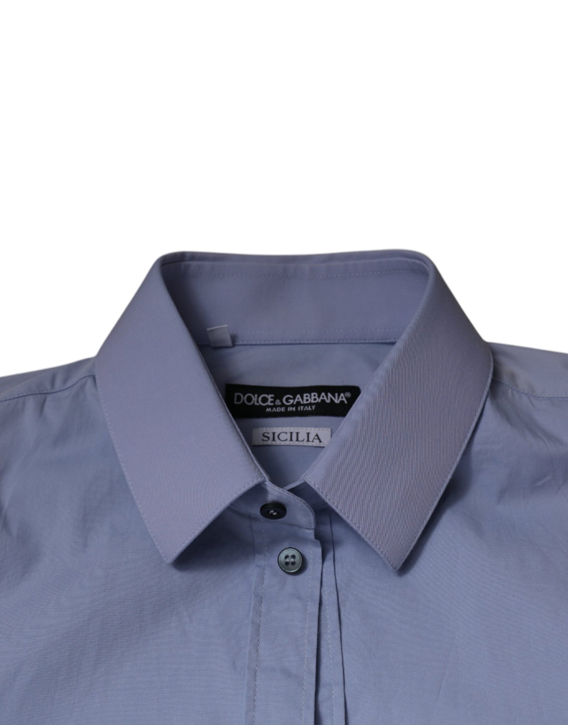 Dolce & Gabbana Light Blue Cotton Slim Fit SICILIA Dress Shirt by Dolce & Gabbana