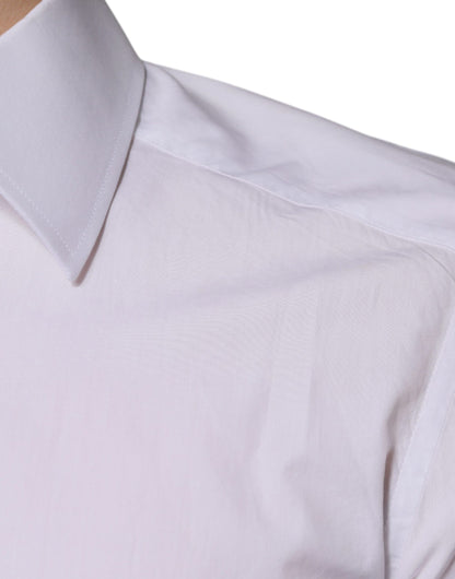 Dolce & Gabbana White Cotton Slim Fit GOLD Men Dress Shirt by Dolce & Gabbana