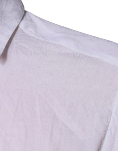 Dolce & Gabbana White Cotton Slim Fit Men Formal Dress Shirt by Dolce & Gabbana
