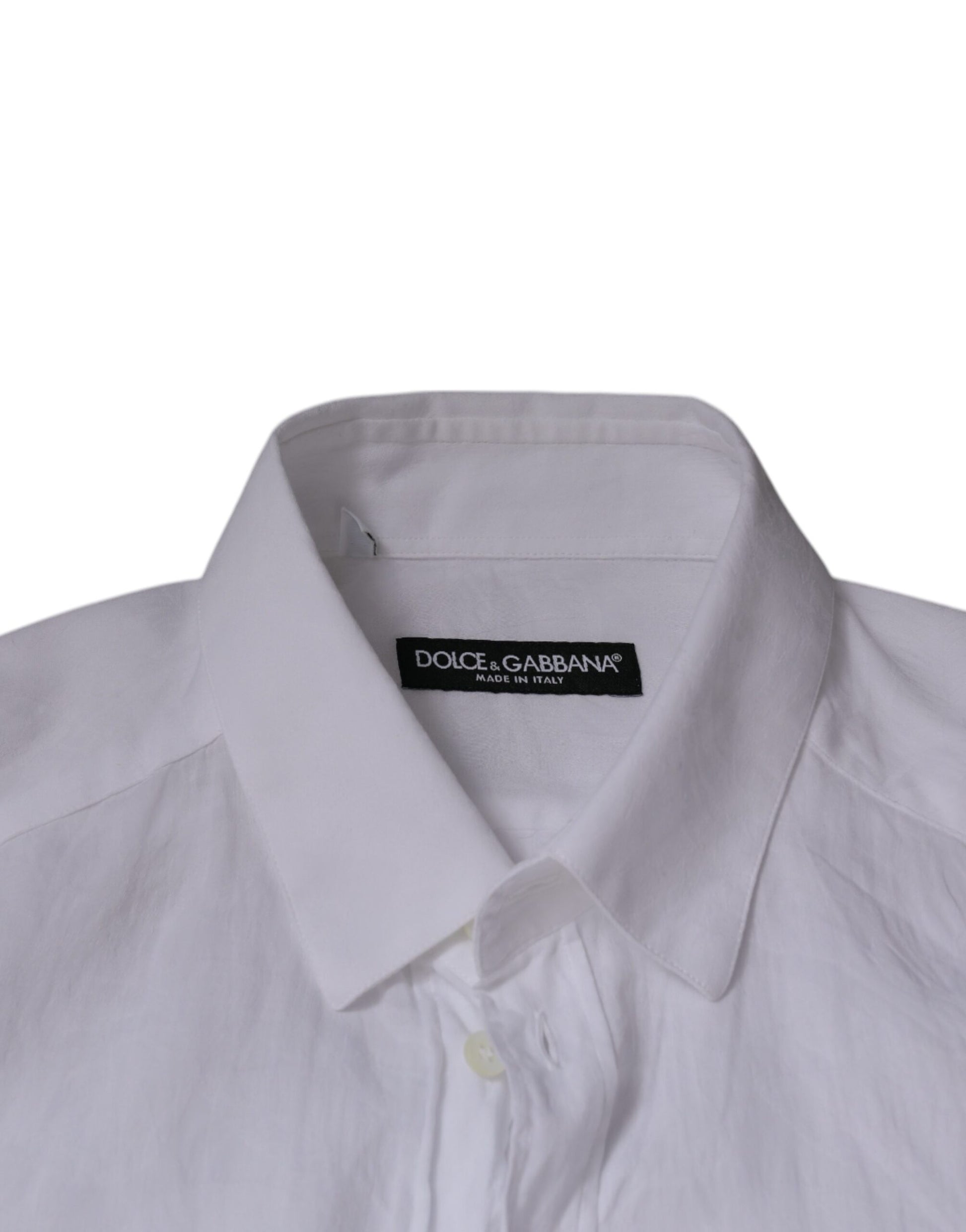 Dolce & Gabbana White Cotton Slim Fit Men Formal Dress Shirt by Dolce & Gabbana