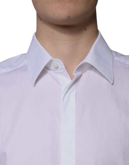 Dolce & Gabbana White Cotton Slim Fit Formal GOLD Dress Shirt by Dolce & Gabbana