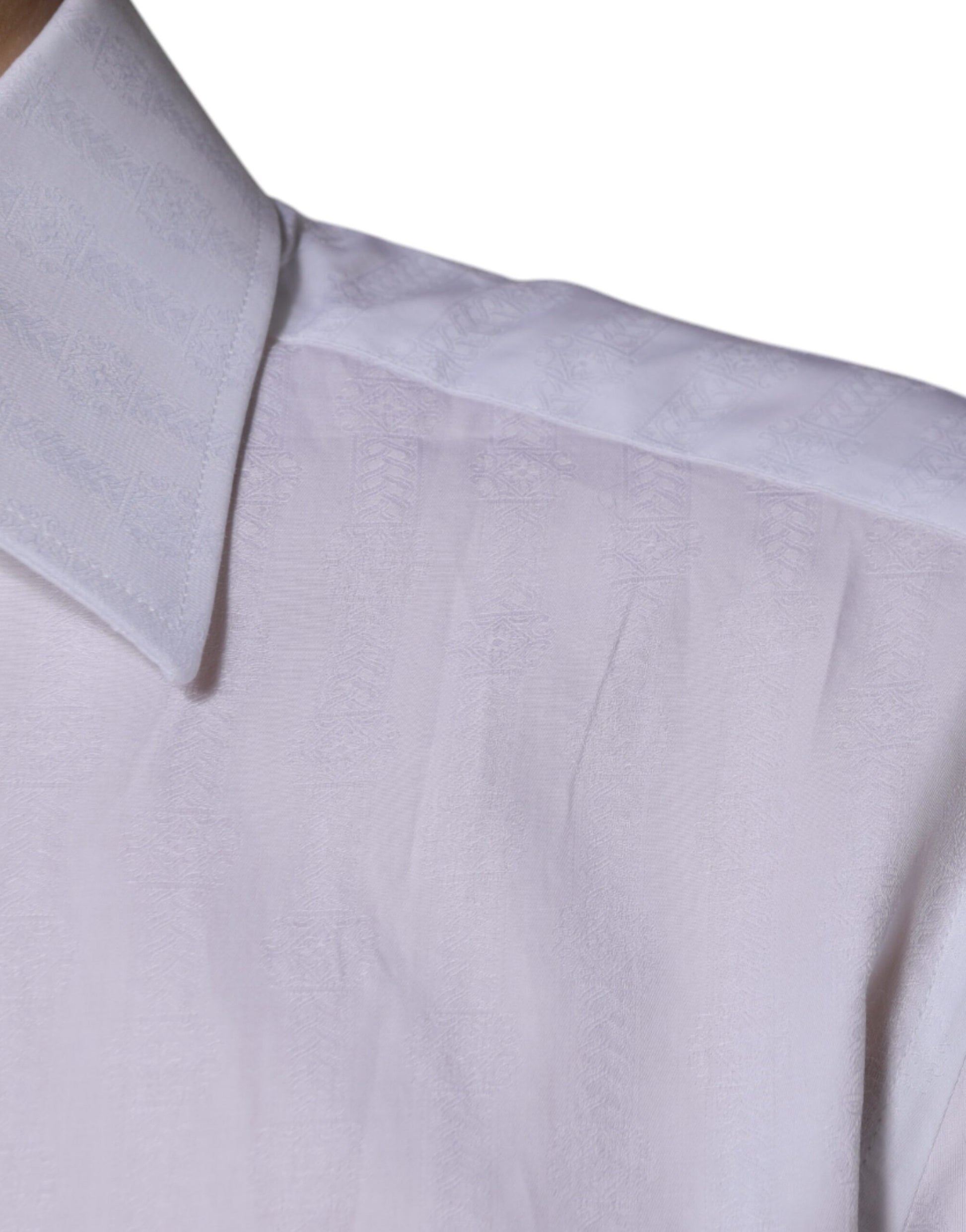 Dolce & Gabbana White Cotton Slim Fit Formal GOLD Dress Shirt by Dolce & Gabbana