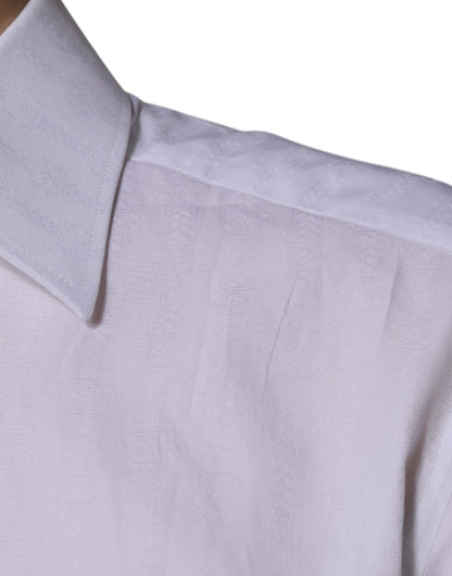 Dolce & Gabbana White Cotton Slim Fit Formal GOLD Dress Shirt by Dolce & Gabbana