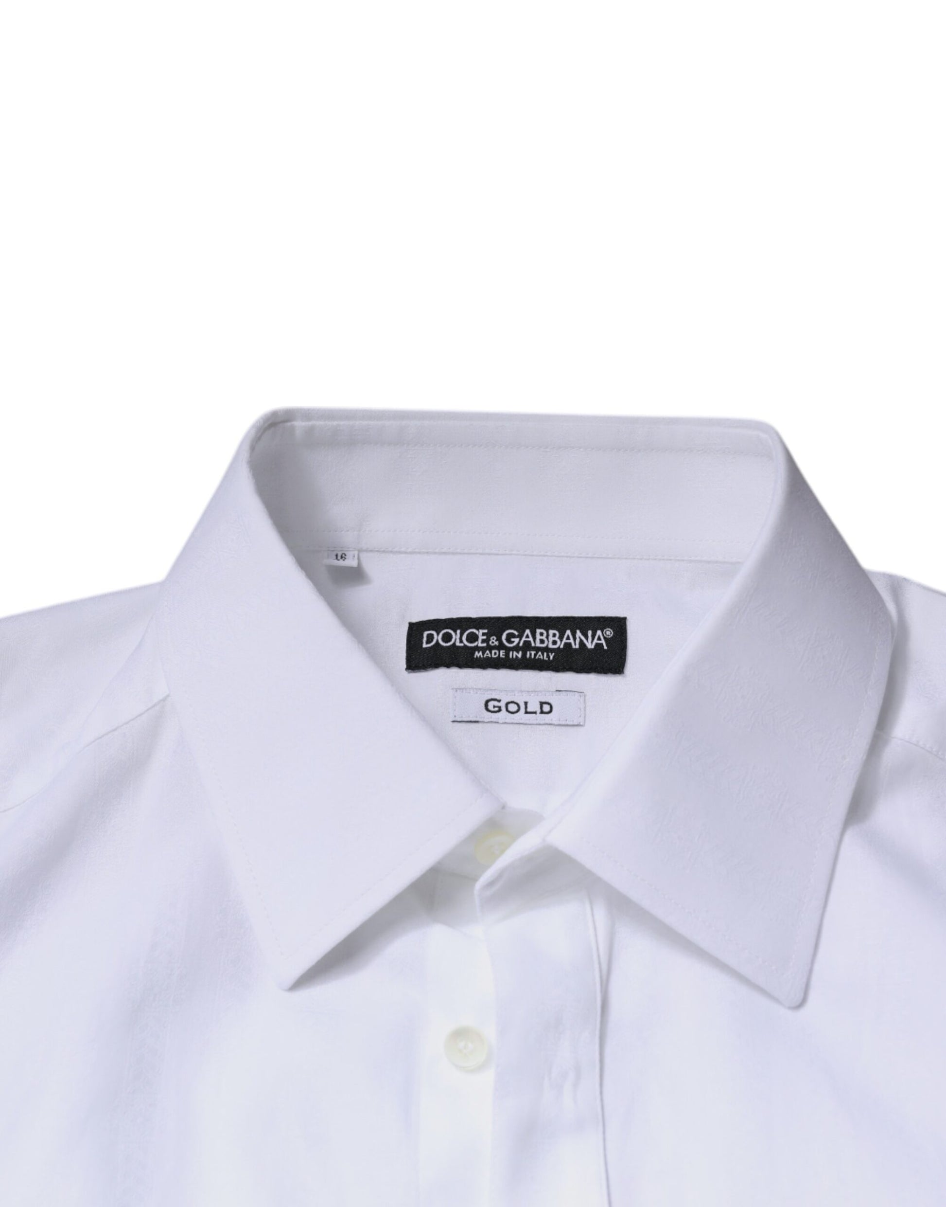 Dolce & Gabbana White Cotton Slim Fit Formal GOLD Dress Shirt by Dolce & Gabbana