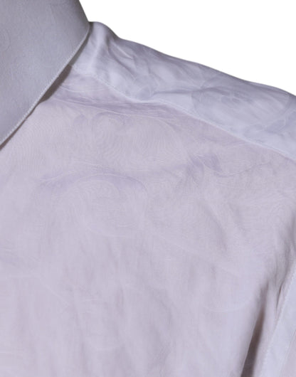 Dolce & Gabbana White Cotton Slim Fit Men MARTINI Dress Shirt by Dolce & Gabbana