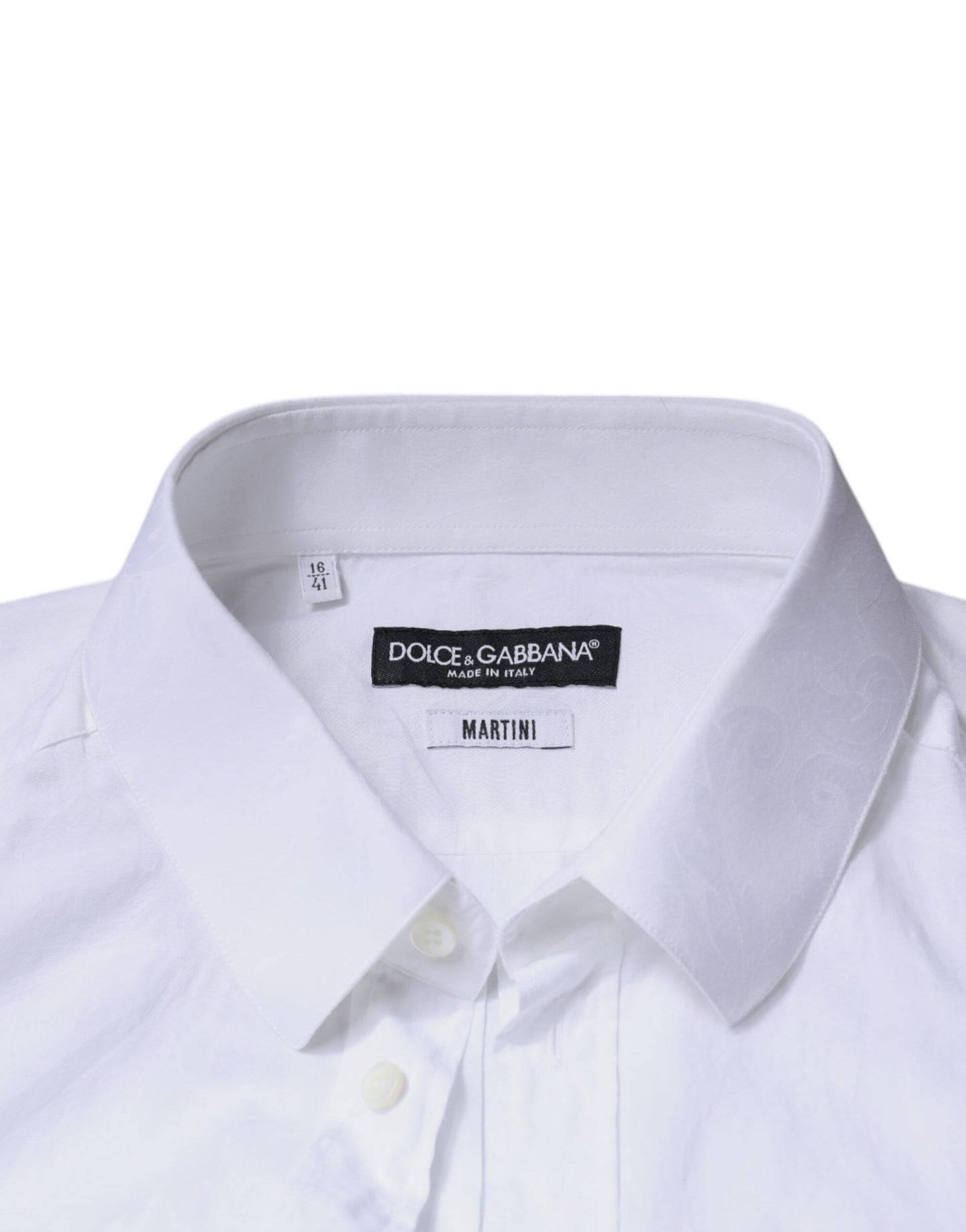 Dolce & Gabbana White Cotton Slim Fit Men MARTINI Dress Shirt by Dolce & Gabbana