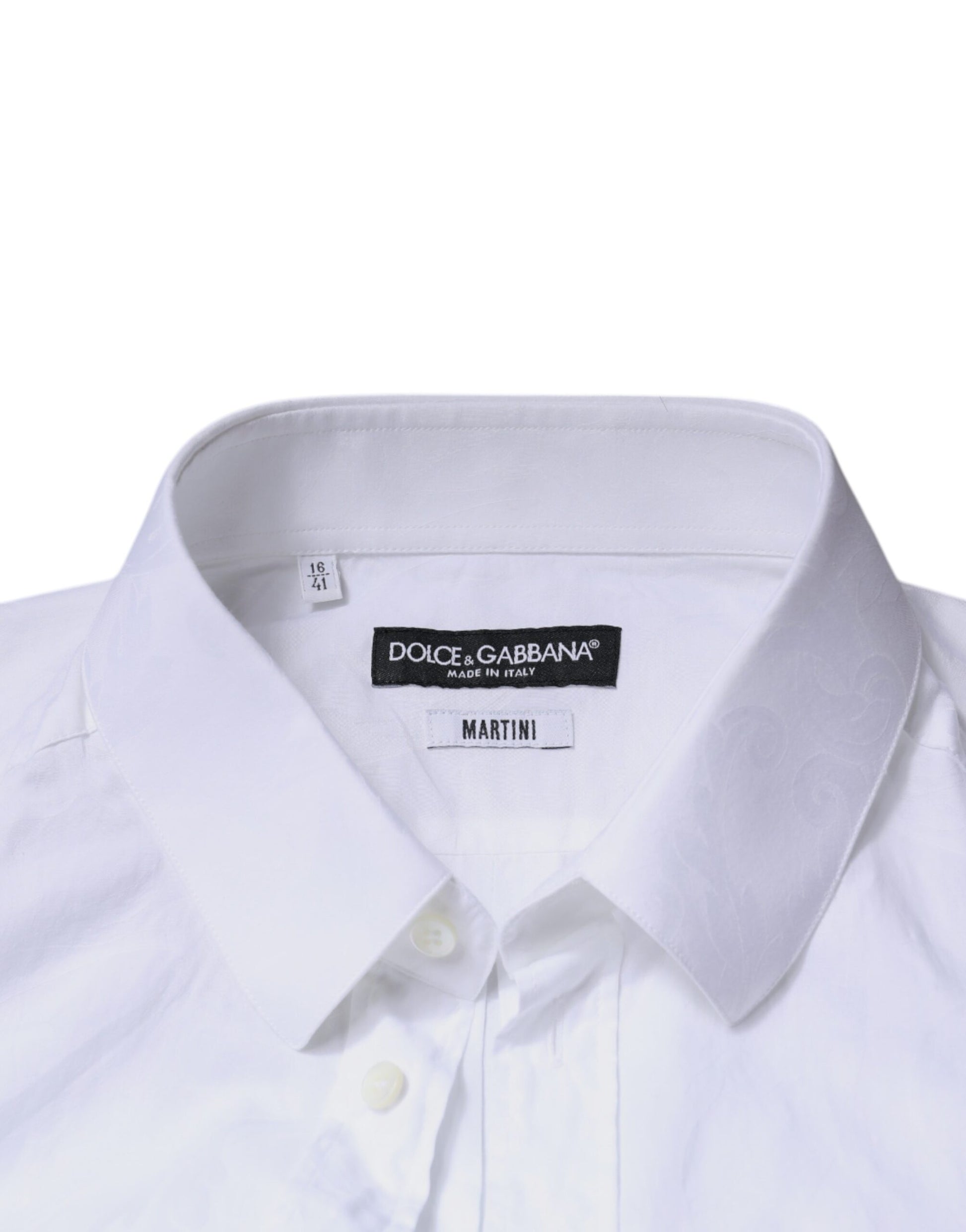 Dolce & Gabbana White Cotton Slim Fit Men MARTINI Dress Shirt by Dolce & Gabbana