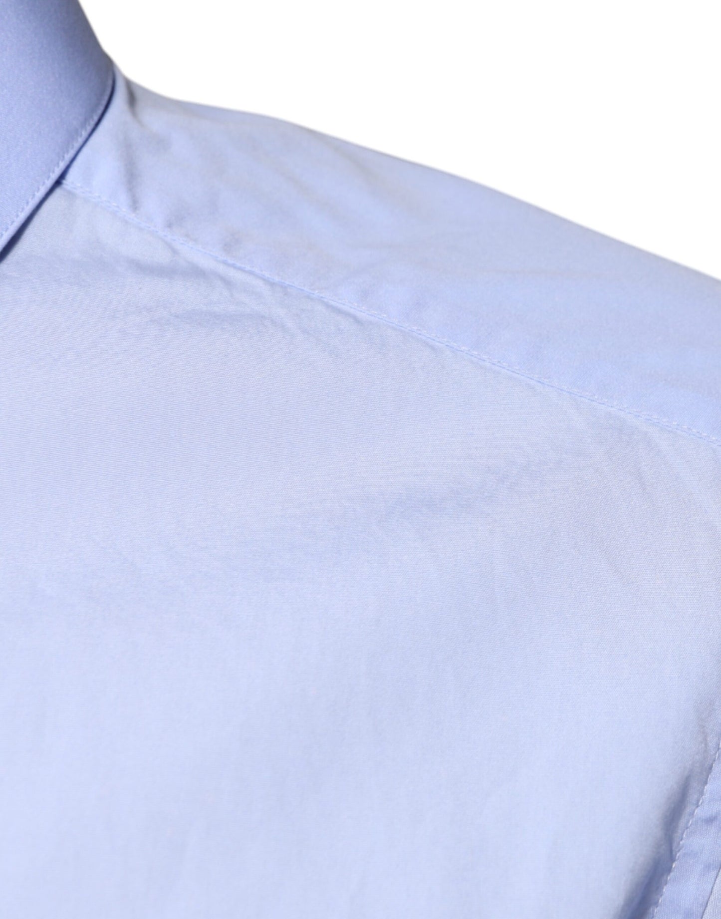 Dolce & Gabbana Light Blue Cotton Slim Fit GOLD Men Dress Shirt by Dolce & Gabbana