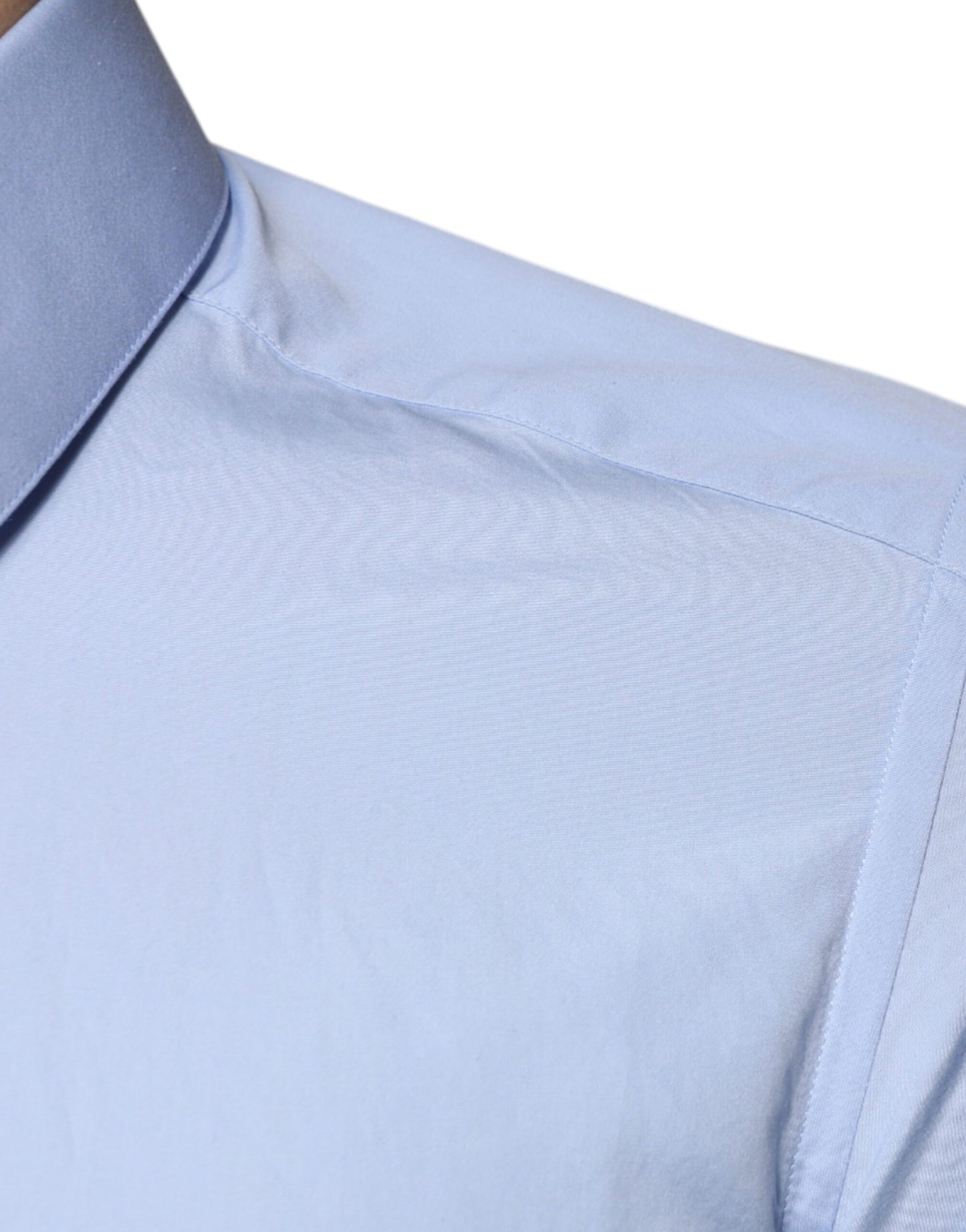 Dolce & Gabbana Light Blue Cotton Slim Fit GOLD Dress Shirt by Dolce & Gabbana