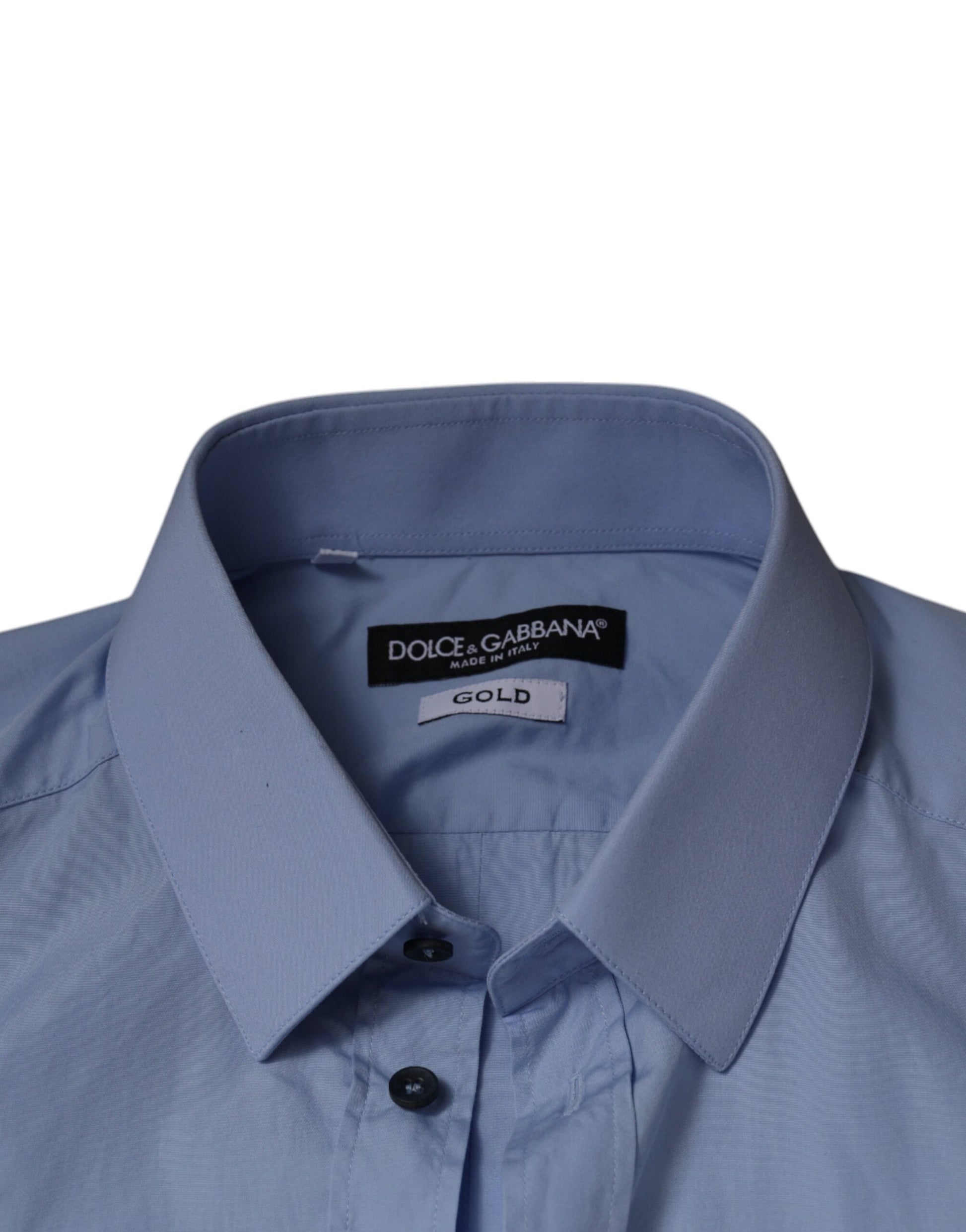 Dolce & Gabbana Light Blue Cotton Slim Fit GOLD Dress Shirt by Dolce & Gabbana