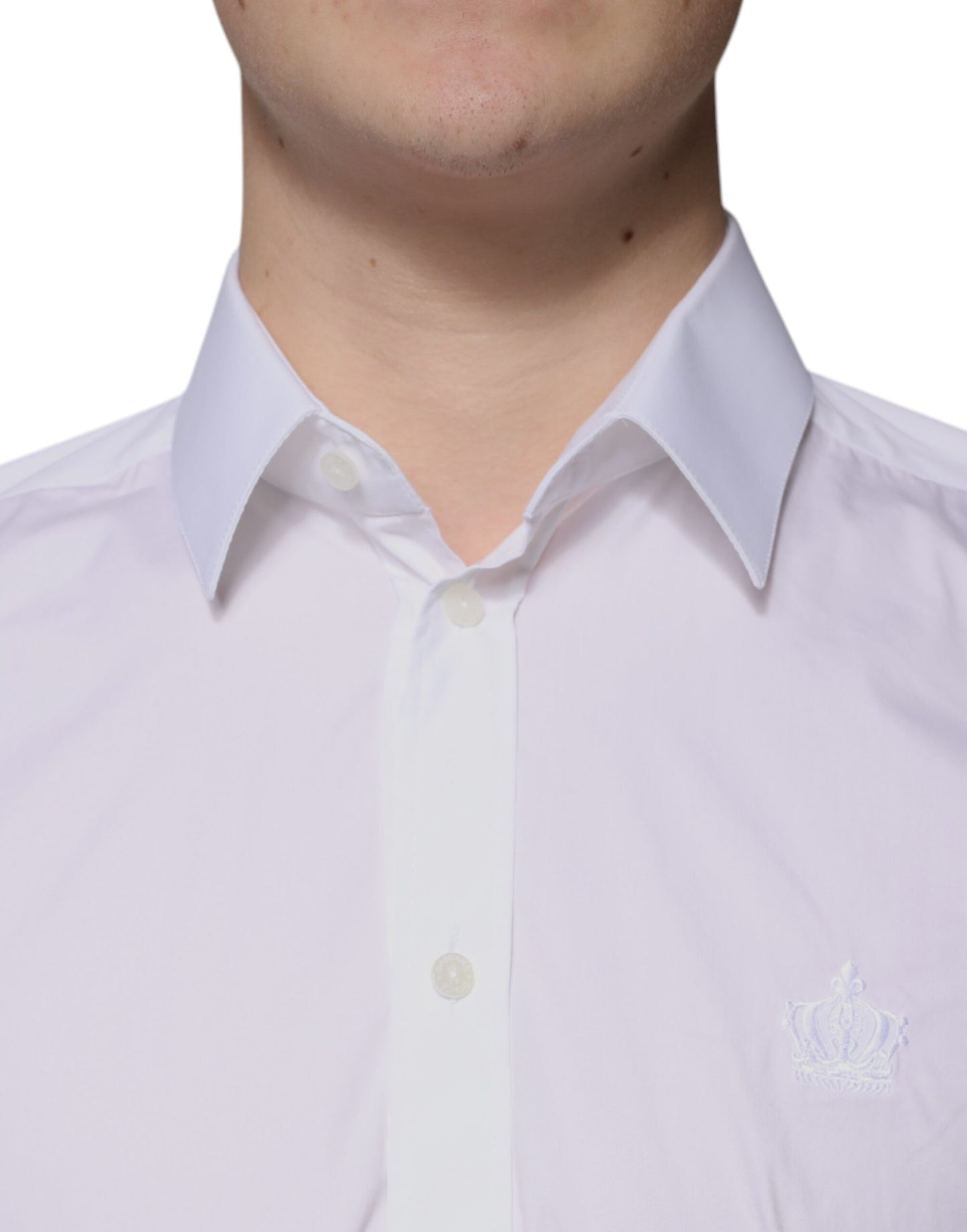 Dolce & Gabbana White Cotton Slim Fit Men MARTINI Dress Shirt by Dolce & Gabbana