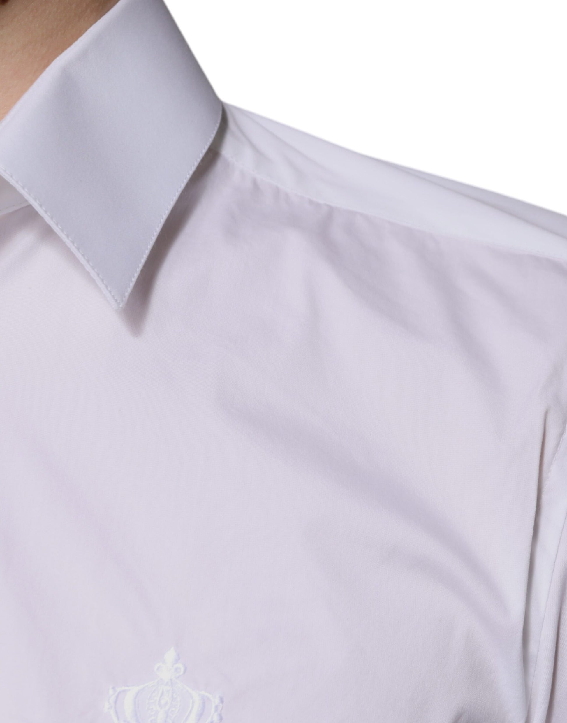 Dolce & Gabbana White Cotton Slim Fit Men MARTINI Dress Shirt by Dolce & Gabbana