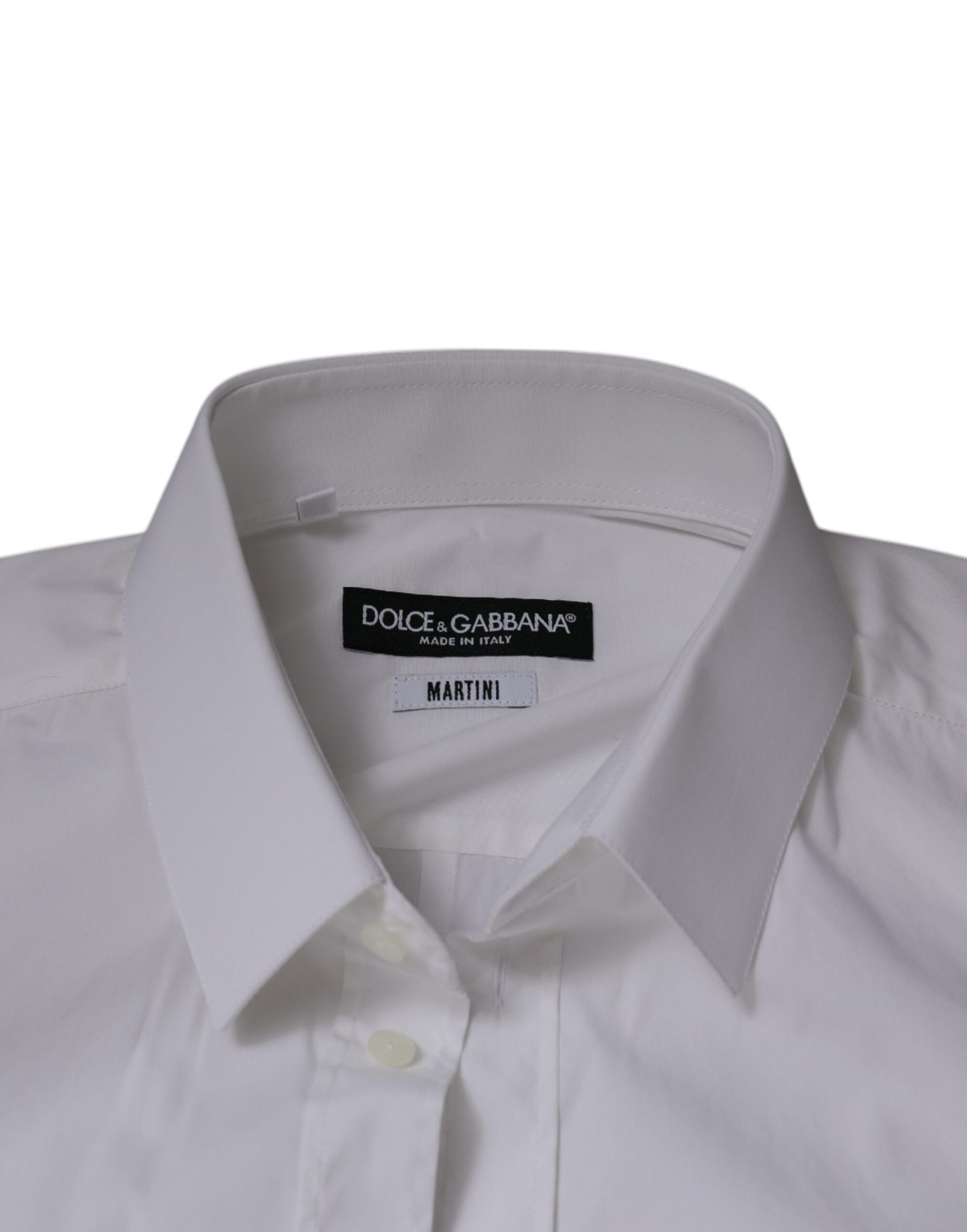 Dolce & Gabbana White Cotton Slim Fit Men MARTINI Dress Shirt by Dolce & Gabbana