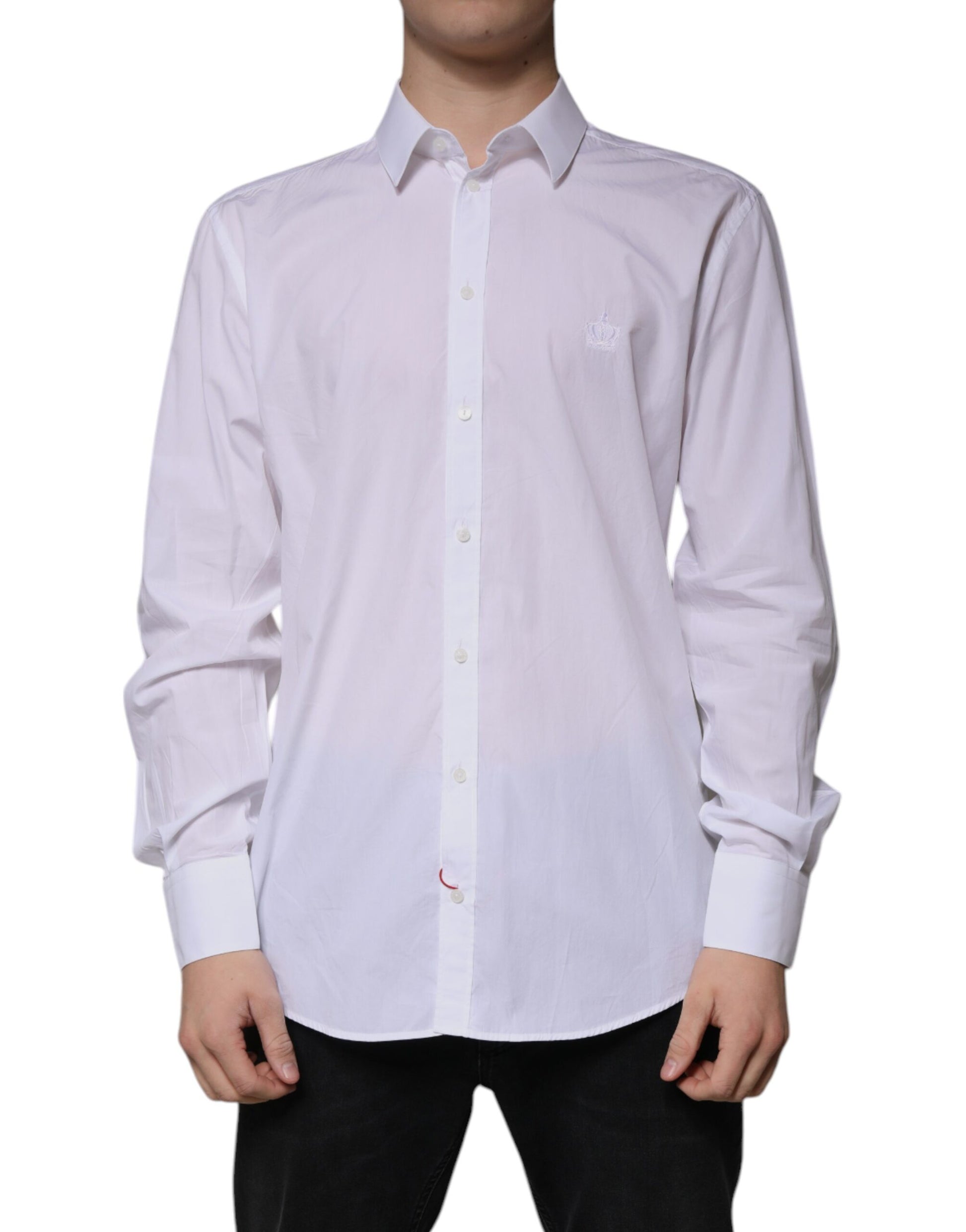 Dolce & Gabbana White Cotton Slim Fit MARTINI Dress Shirt by Dolce & Gabbana