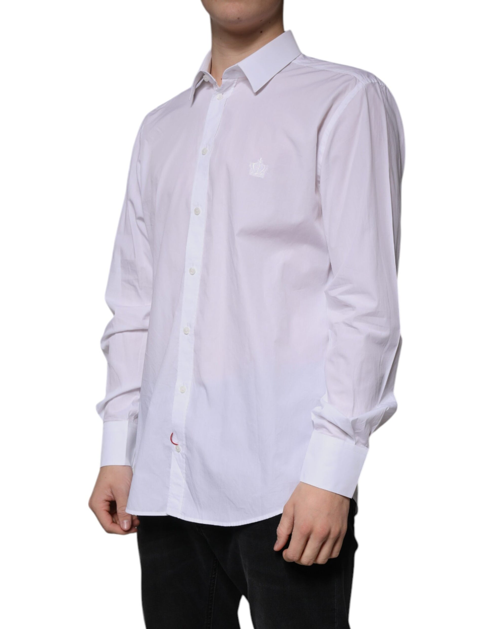 Dolce & Gabbana White Cotton Slim Fit MARTINI Dress Shirt by Dolce & Gabbana